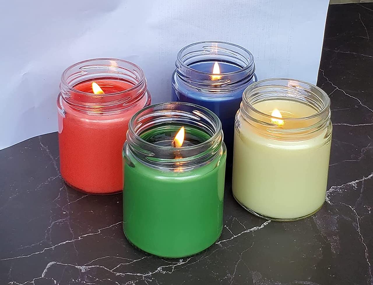 Aroma - Lámpara de cera de soja, 12 x 125 g cada una, lavanda, hierba de limón, sándalo y rosa, hasta 36 horas,