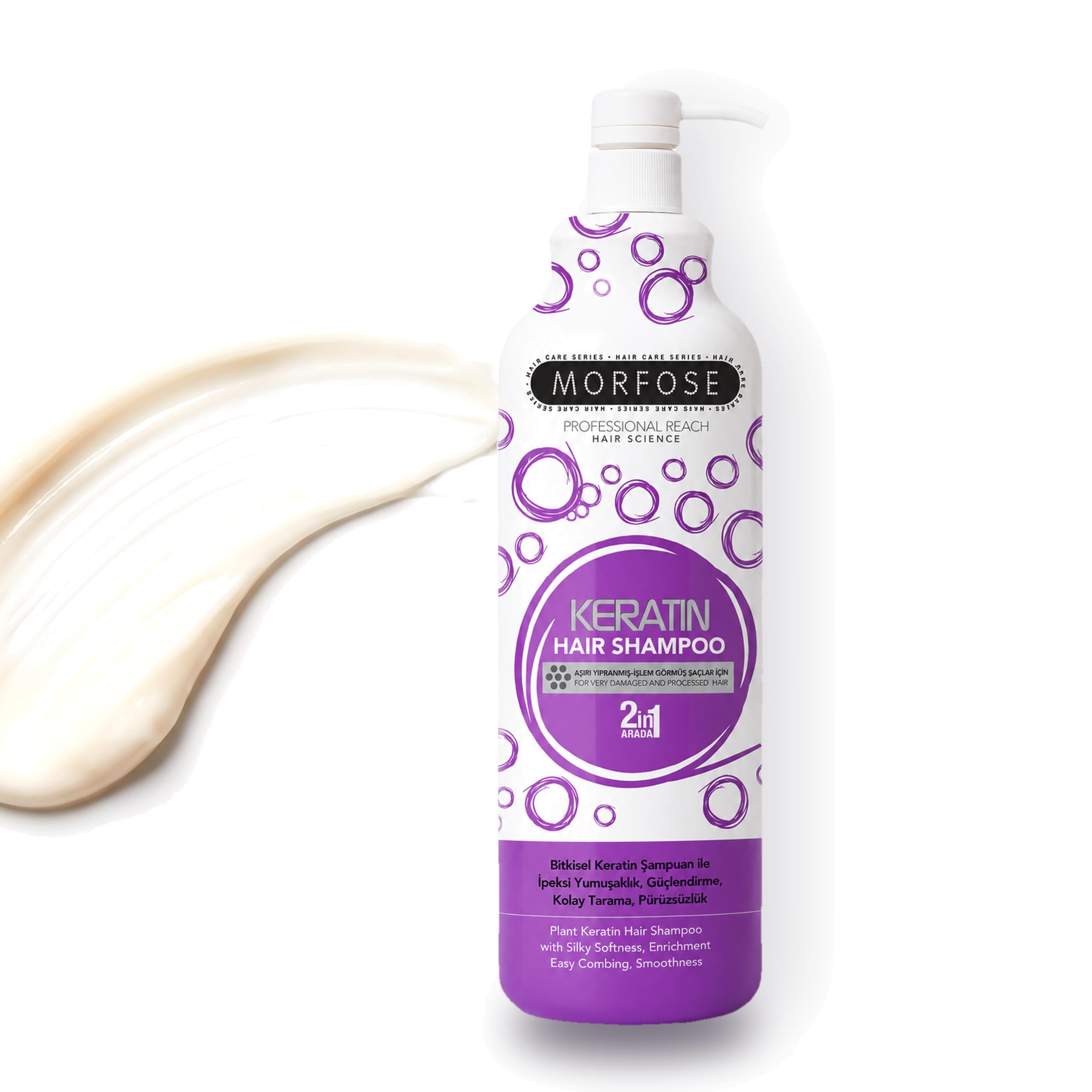 Morfose Hair Shampoo 1000ml, Colour Protection, Hydrating & Nourishing Shampoo for Coloured and Highlighted Hair, Silky Softness & Easy Combing (Keratin)