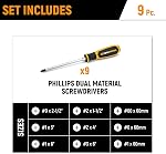 GEARWRENCH 9 Piece Phillips Dual Material Screwdriver Set in Foam Storage Tray - GWMSSCRPH