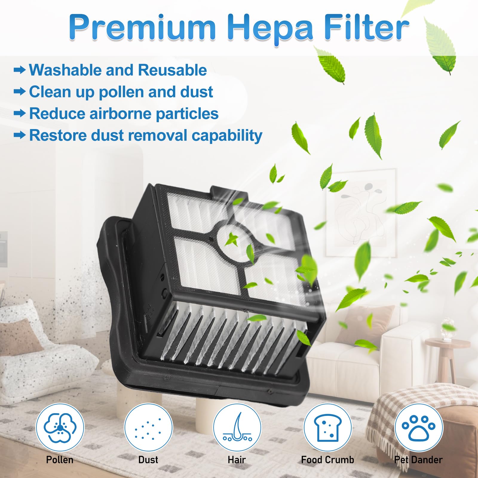 Rodillo de cepillo y filtro de repuesto compatibles con Eureka RapidWash 630