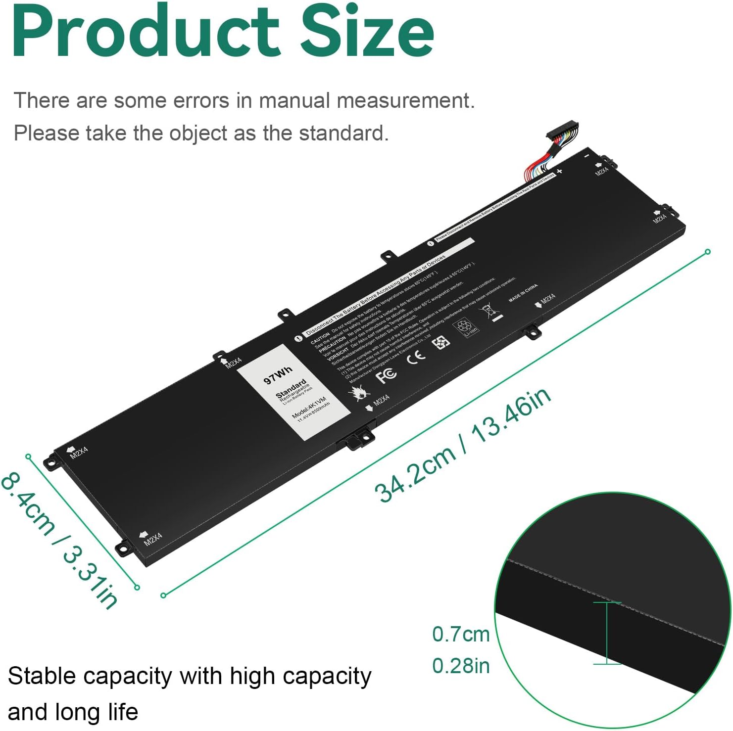 TREE.NB 97Wh 4K1VM Battery Replacement for Dell G7 17 7700 Series Notebook W62W6 0W62W6 9TM7D 09TM7D XYCW0 0XYCW0 V0GMT NCC3D 0NCC3D NYD3W 0NYD3W 6-Cell