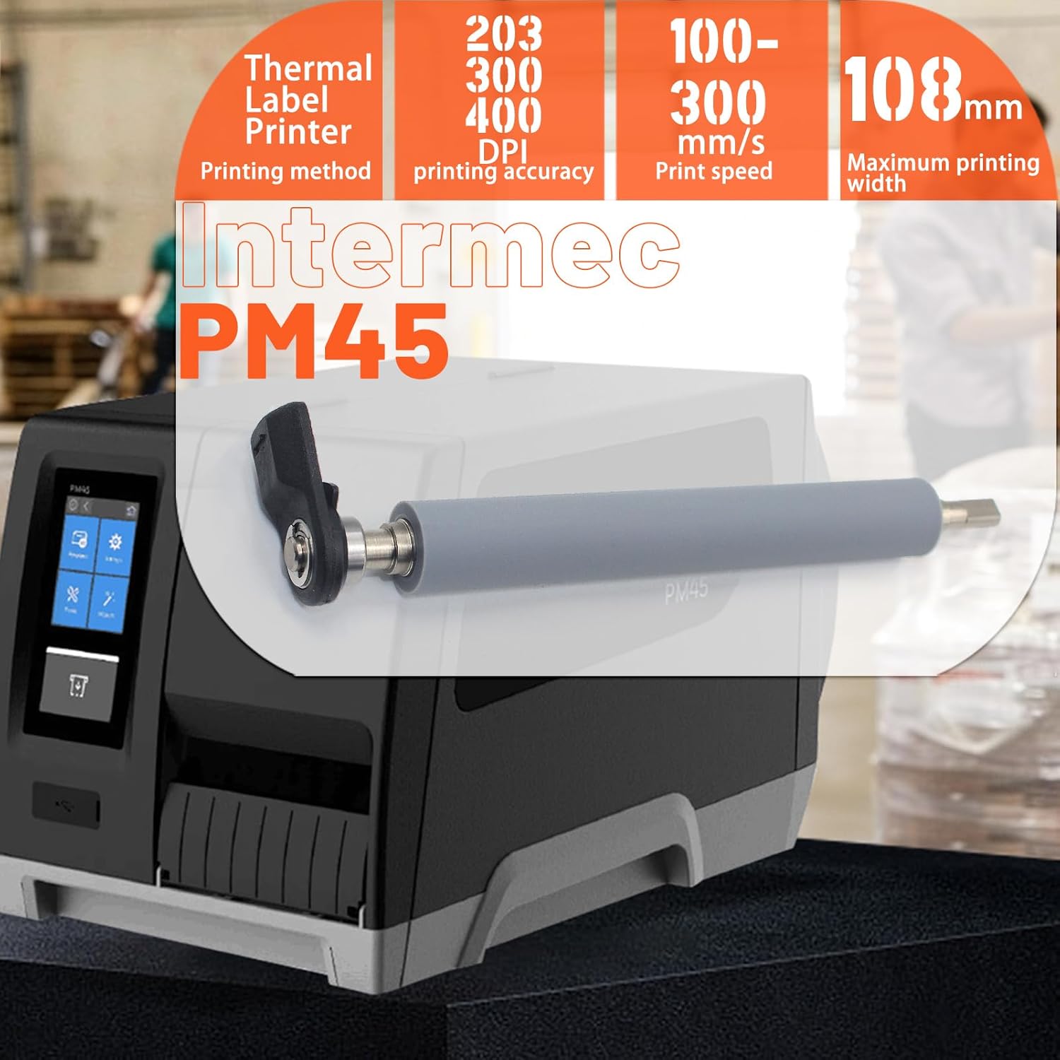 GETPARTS 50180235-001 Kit Platen Roller for Intermec PM45 PM45c Thermal Printer Transfer Roller 200/300/400dpi