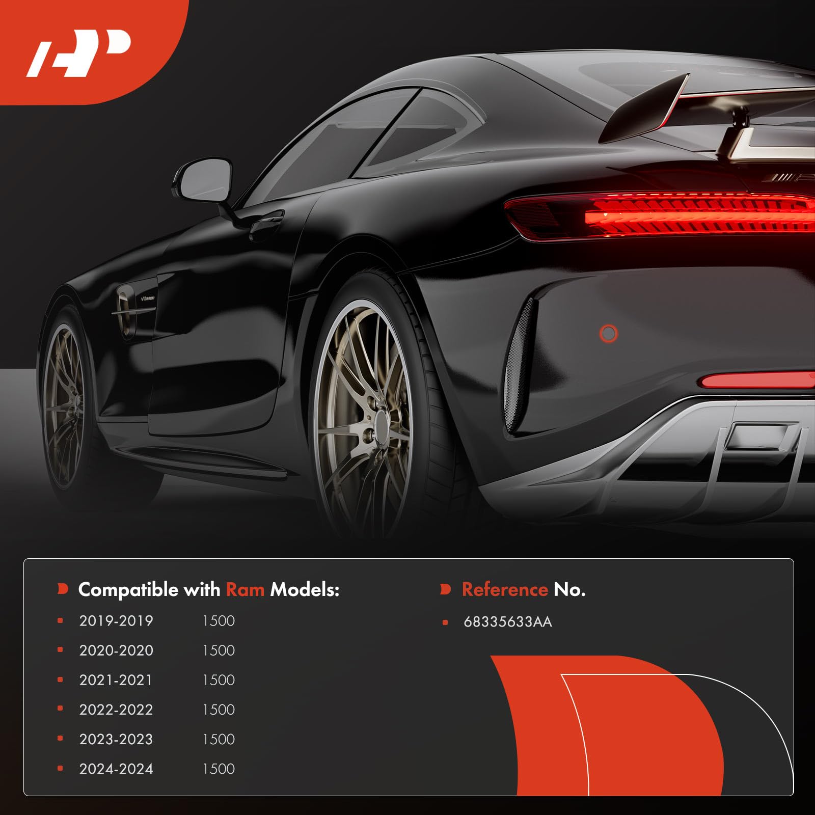 A-Premium Front Inner Right Parking Assist Sensor Retainer Bezels Compatible with Ram Models - 1500 2019-2024