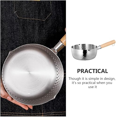 Miniatura 9 de BESTonZON Cacerola de acero inoxidable, cacerola tradicional japonesa Yukihira de acero inoxidable, cacerola tradicional japonesa Yukihira