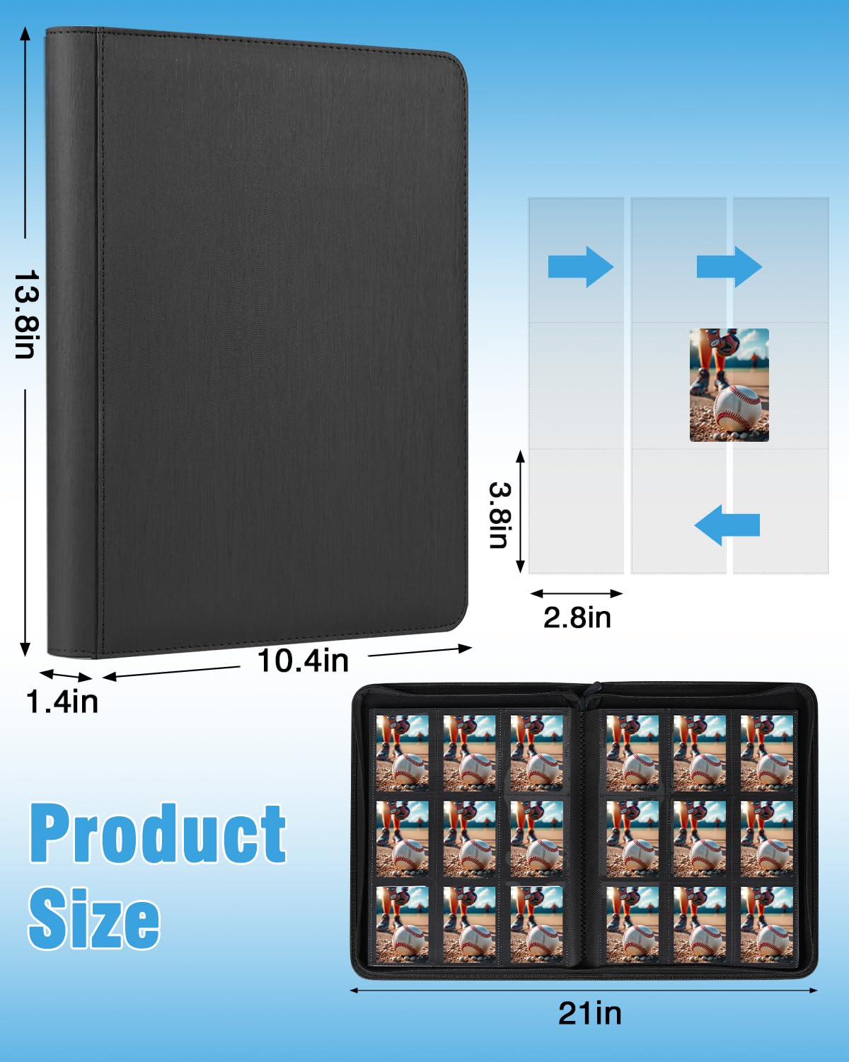 Amazon.com: Lzerking 2 Pack Card Binder 1080 Capacity Set with