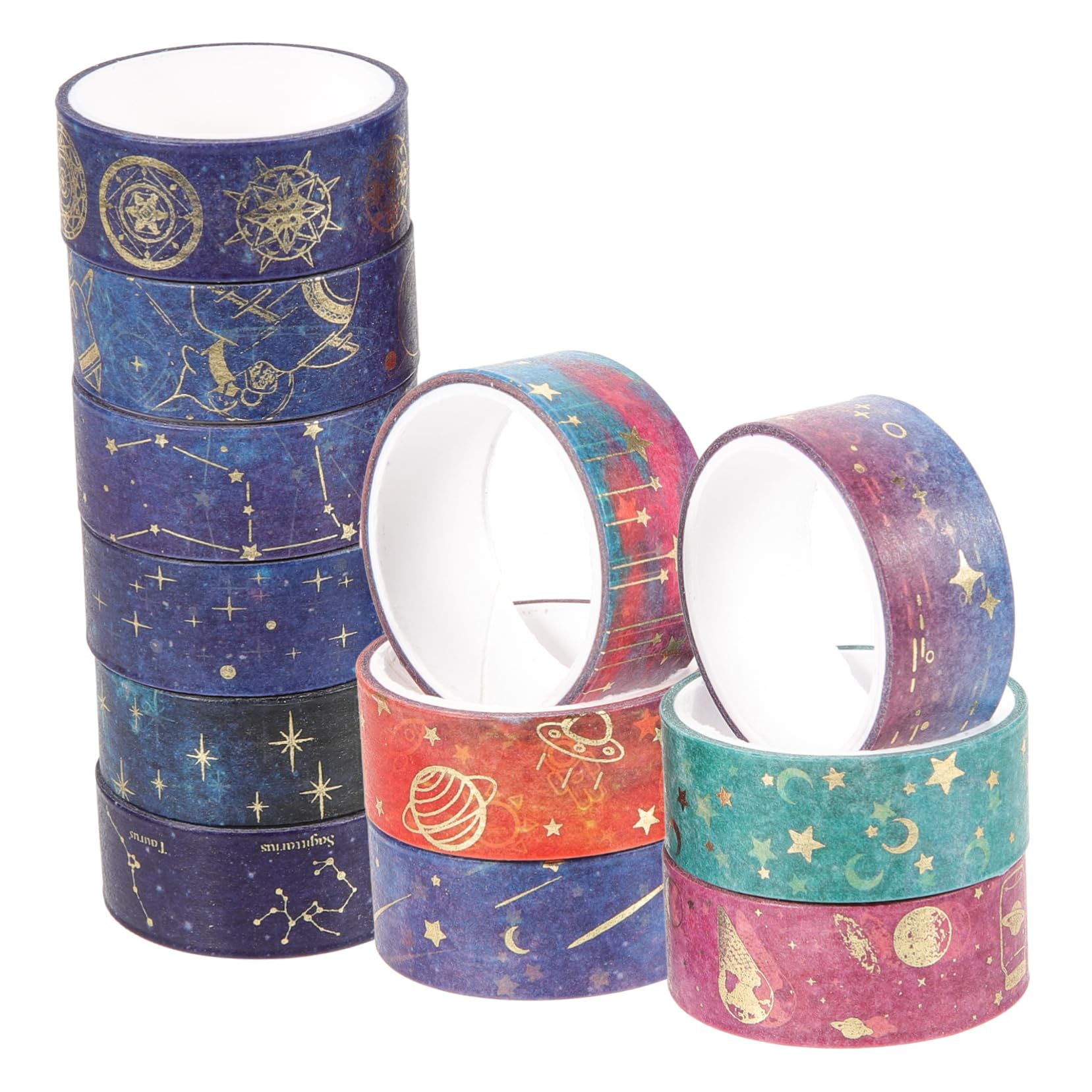 NUOBESTY 48rollen Aesthetic Washi Tape Dekorative Klebebänder Für Journaling Scrapbooking Und -projekte Sternenhimmel-Design Teiliges Hochwertigem Leicht Ablösbar Und Anpassbar