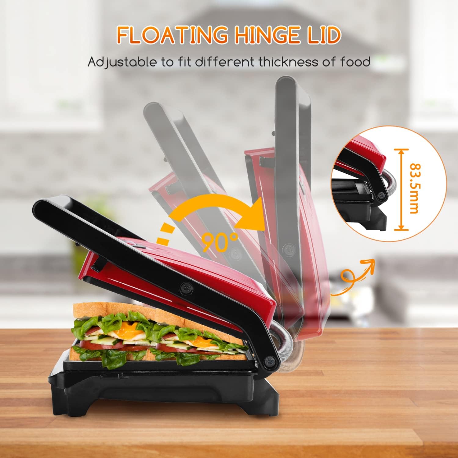 Aigostar Warme - Griglia Elettrica, Piastra per Panini e Sandwich Maker, Piastre Antiaderenti, Piastra Tostapane Distribuzione Uniforme Del Calore, Manico Antiscottatura, Stoccaggio Verticale, 750W Aigostar Warme - Griglia Elettrica, Piastra per Panini e Sandwich Maker, Piastre Antiaderenti, Piastra Tostapane Distribuzione Uniforme Del Calore, Manico Antiscottatura, Stoccaggio Verticale, 750W