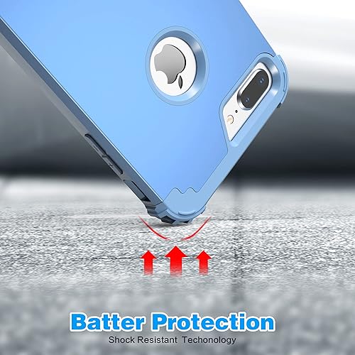 Miniatura 6 de IDweel Funda para iPhone 8 Plus, para iPhone 7 Plus con protector de pantalla, 3 en 1, híbrida a prueba de golpes, protección resistente, cubierta