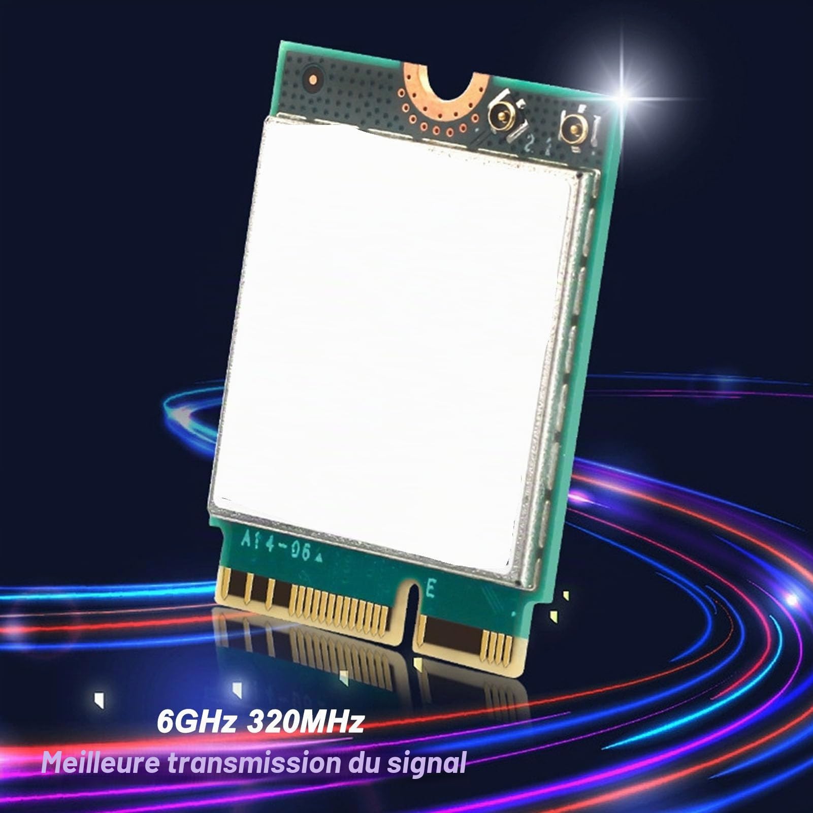 Carte Réseau sans Fil, pour WiFi 7 BE200 Bluetooth 5.4 5800 Mbps, Adaptateur Réseau Tri-Bande 2,4 GHz 5,8 GHz 6 GHz, Interface M.2 NGFF, pour Ordinateur Portable 10