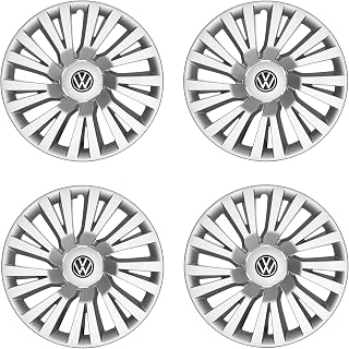 Volkswagen 3J00714561ZX Radkappen (4 Stück) Radzierblenden 16 Zoll Radblenden, Silber, für Original VW Stahlfelgen