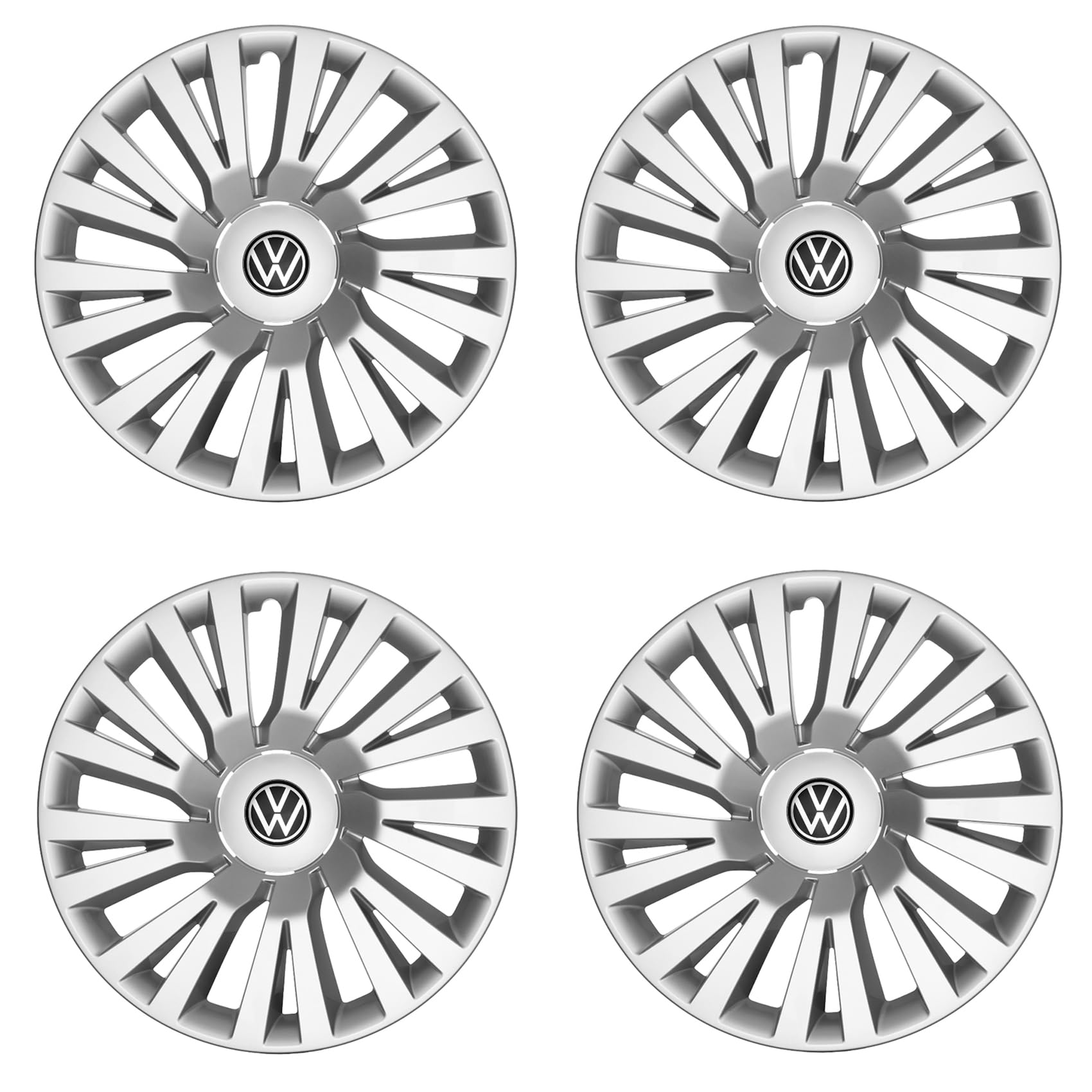 Volkswagen Wheel Caps, Kunststoff, Brillantsilber, 16 Cali, for Steel Wheels, Passat B9 (3J), 3J00714561ZX, Set of 4