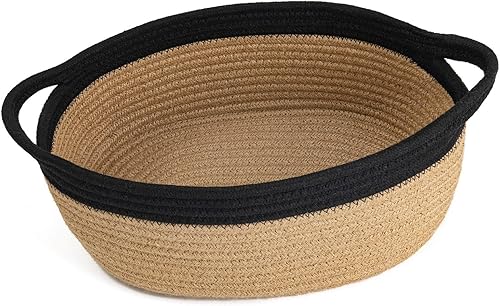 Goodpick Cesta tejida pequeña, linda cuerda rosa, cesta de algodón para bebé, cesta de almacenamiento para habitación de guardería, caja de juguetes