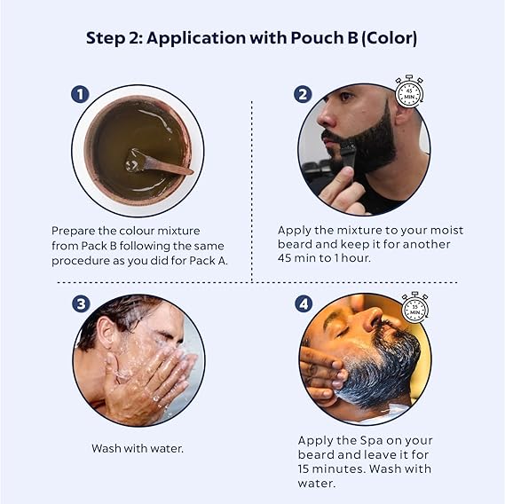 Indus Valley 100% botanical Hypo Allergic Beard Color for Men, Men's Natural Beard Hair Coloring Kit, Amonia & PPD Free Made up of 8 Organic Ingredients, Vegan Free (100g+ 15ml)(Black)