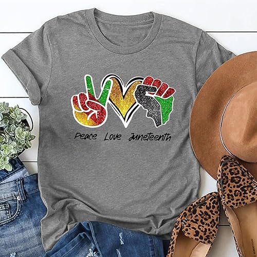 Vista 2 de Balck History Tshrit for Women 2024 Trendy Black History Month Shirt Casual Crewneck Tops I Am Black History Print Tee Tops