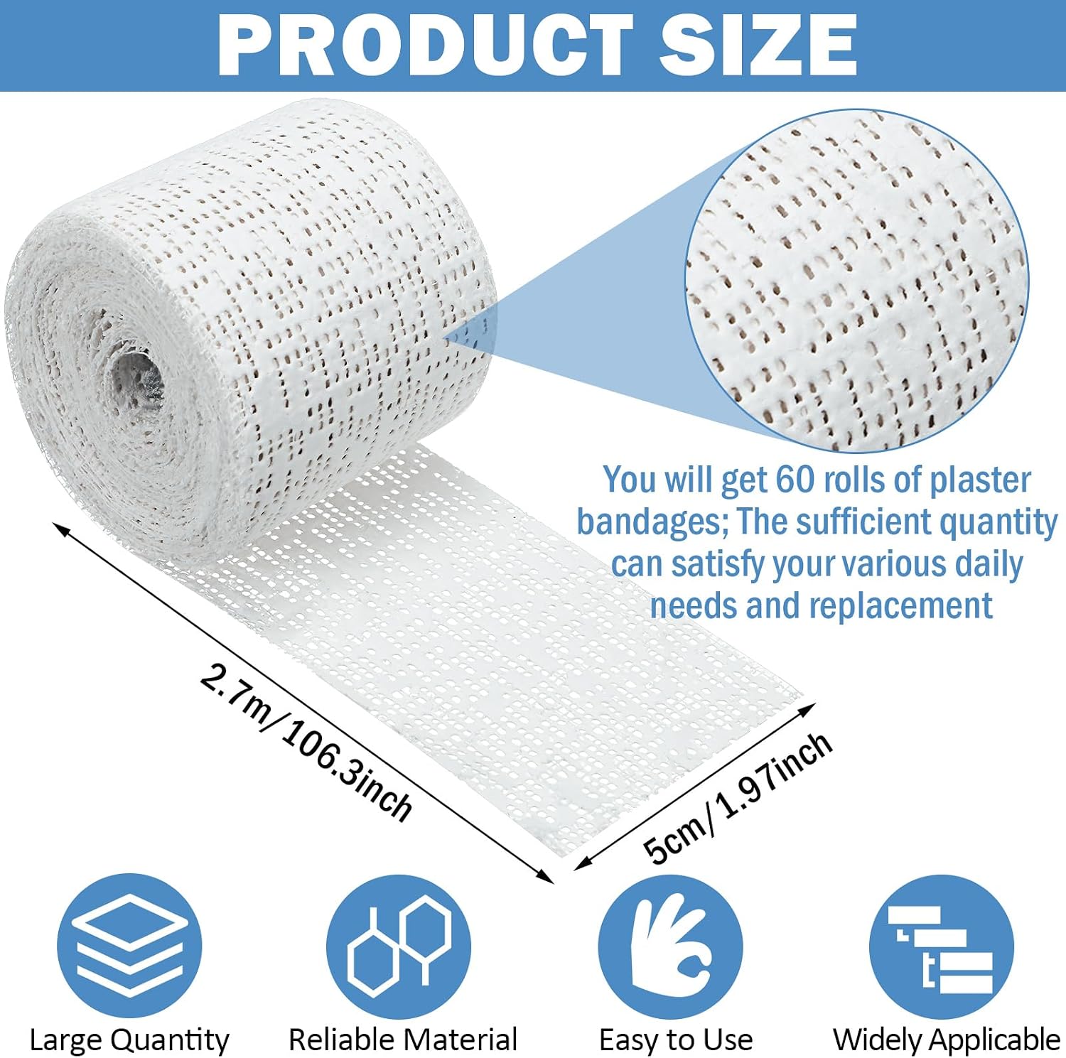 Treela Plaster Cloth Rolls Gauze Bandages Rolls Strips for Belly Casts, Scenery Molds, Mask Making, Art Projects, Body Casts, Craft Supplies(2 Inch x 177 Yard)