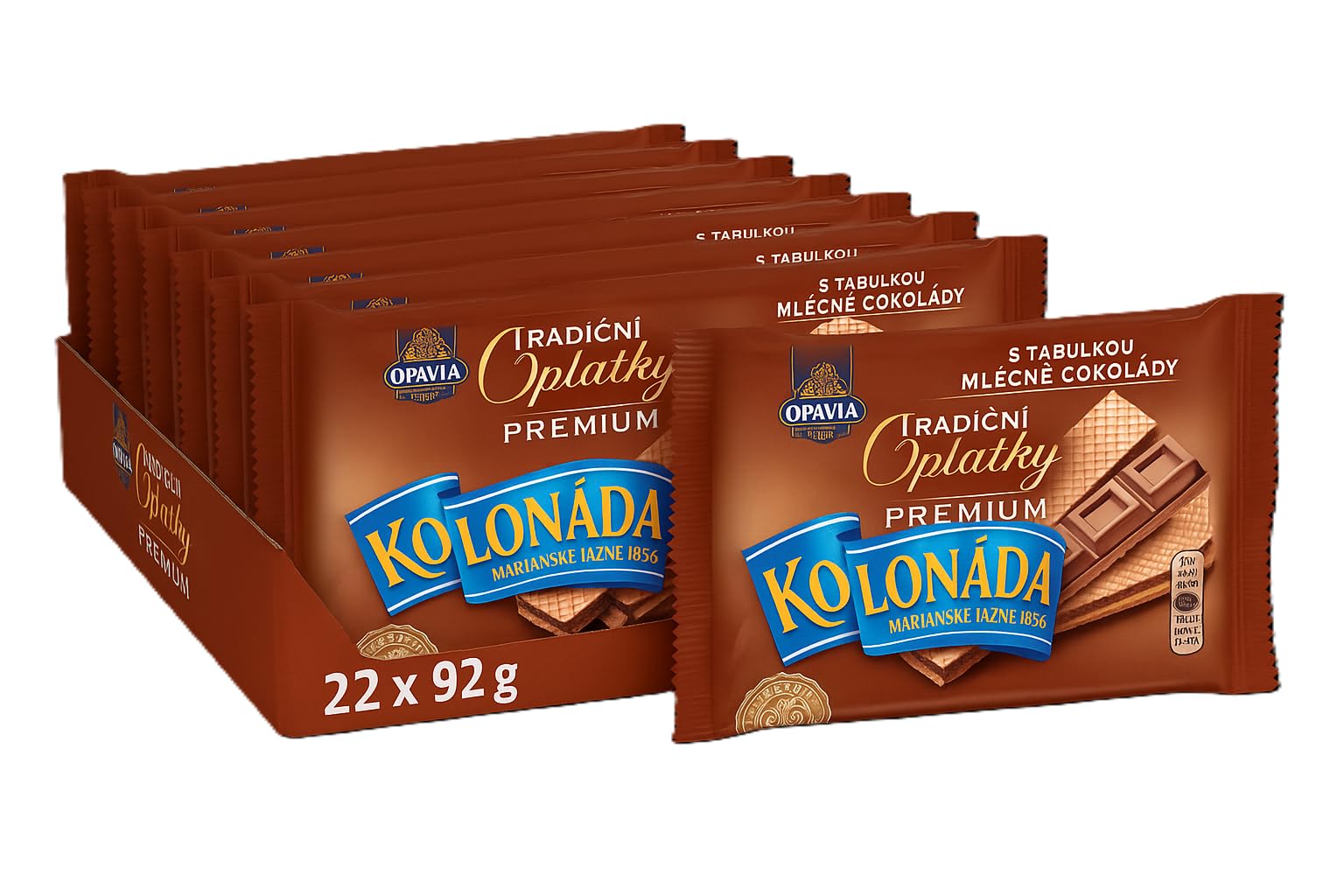 OPAVIA Kolonáda Premium Spa-Waffeln Milchschokolade 22 x 92 g