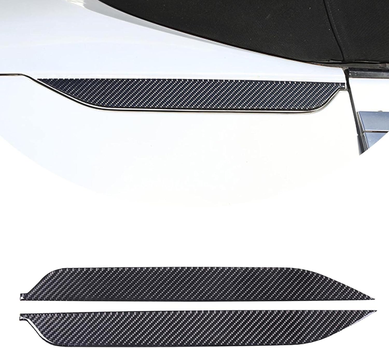 Soft Carbon Fiber Rear Side Fender Headlight Header Sticker,Air Inlet Side Sticker,A-Pillar Triangle Decorative Sticker for Nissan 350Z 2003 2004 2005 2006 (Rear Side Fender Sticker, Carbon Fiber)