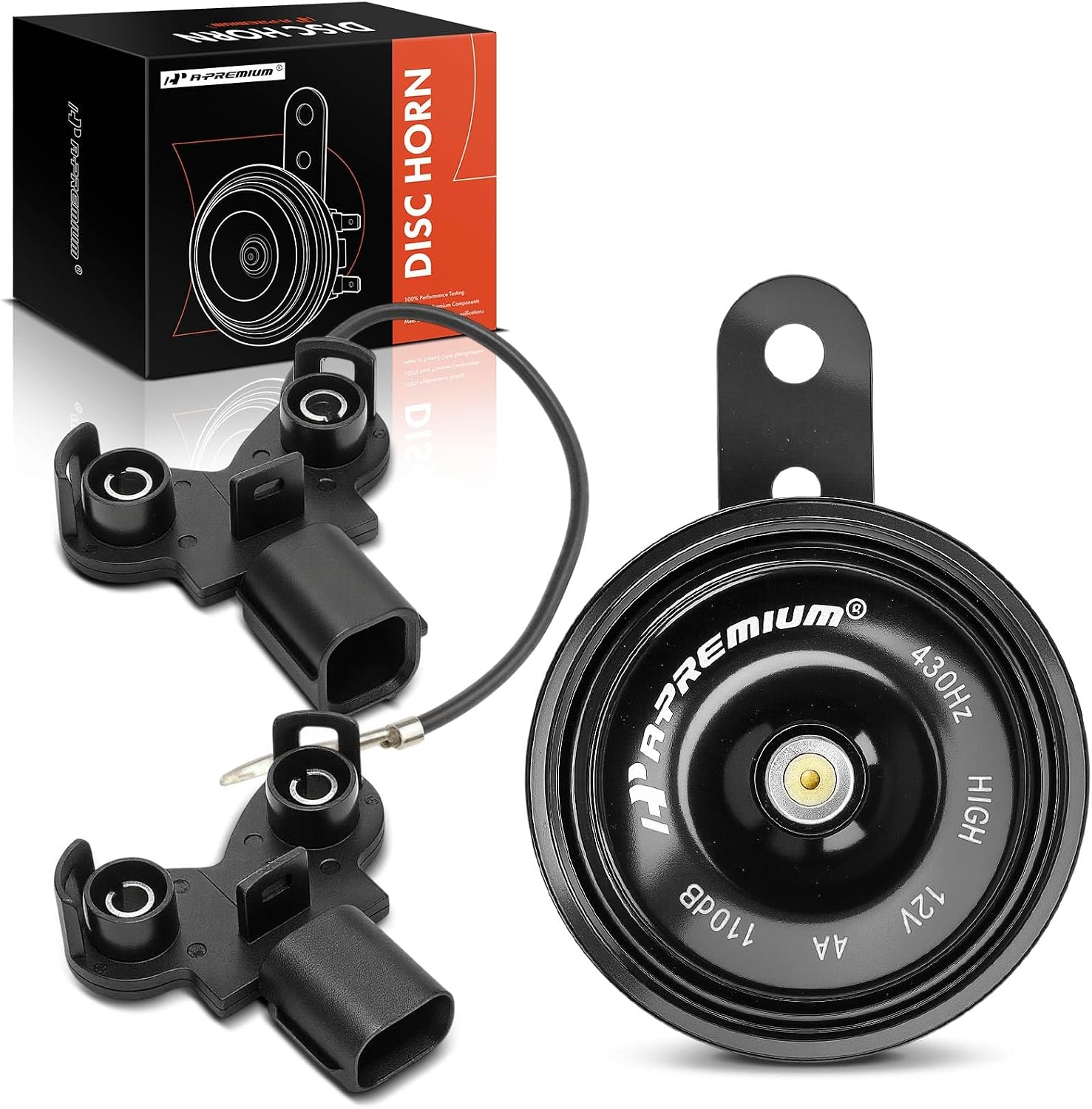 A-Premium Electric Disc Horn Compatible with Honda CR-V CRV, Civic, Accord, Odyssey, XR-V XRV & Acura MDX, TSX, TL, RL