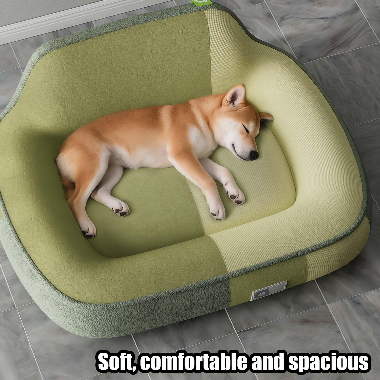 Hundesofa mit erhöhten Seiten, Füllung aus Memory-Schaum, langlebiges und stützendes Design für große Hunde