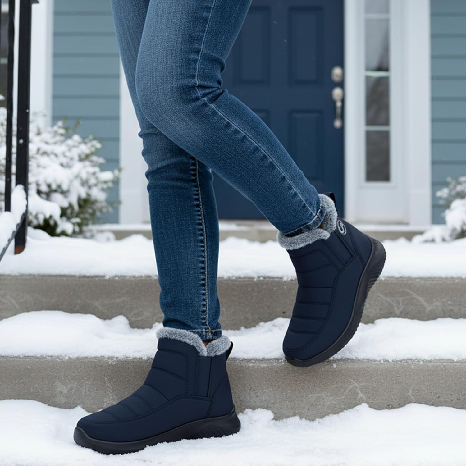 Ecetana Womens Snow Boots Winter Shoes: Ankle Booties Warm Fur Lined Waterproof Non-Slip Boots for Women