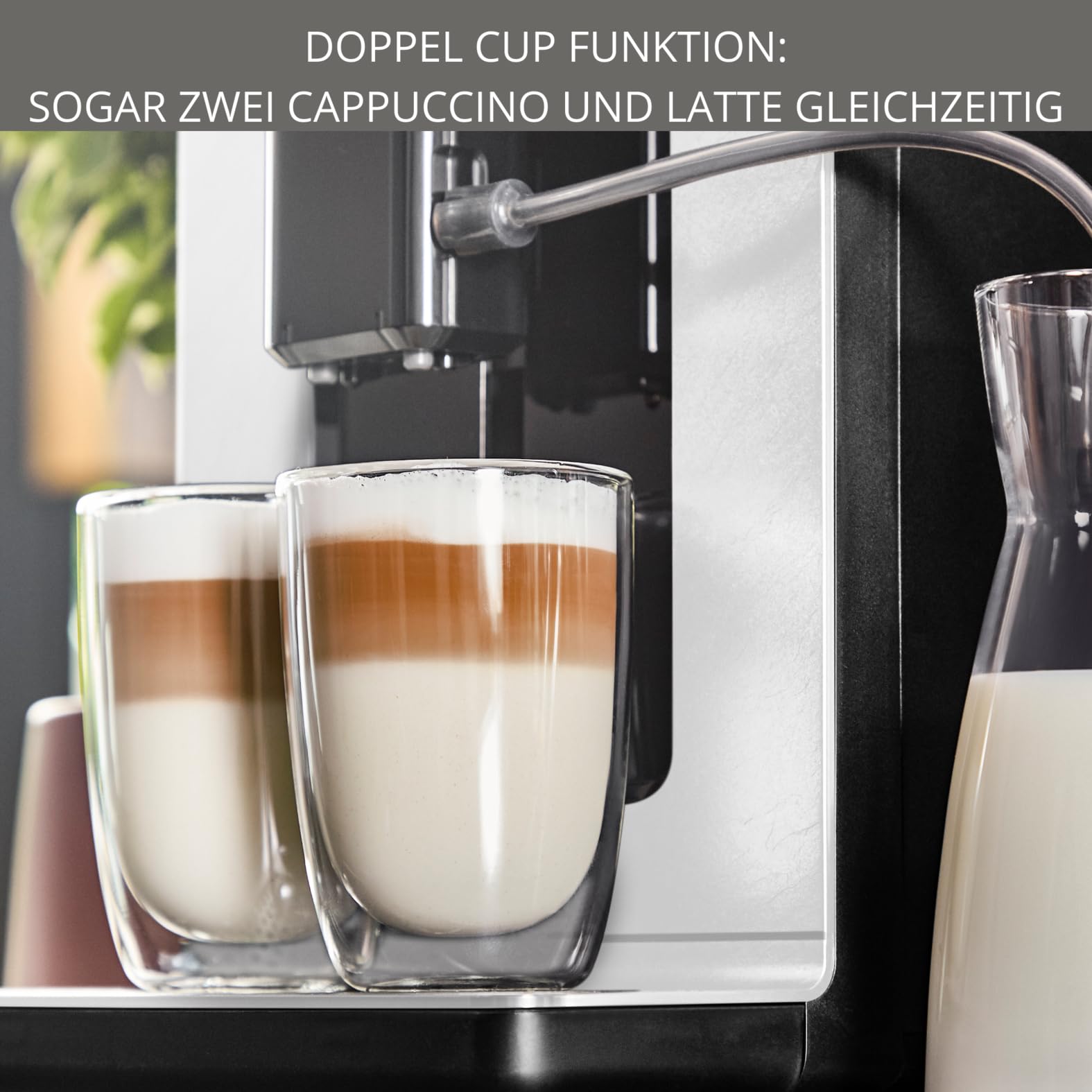 KRUPS Evidence ECOdesign Kaffeevollautomat mit Milchschlauch, 7 Getränkeoptionen, 2-Tassen-Funktion, Weiß/Schiefer, EA897A10