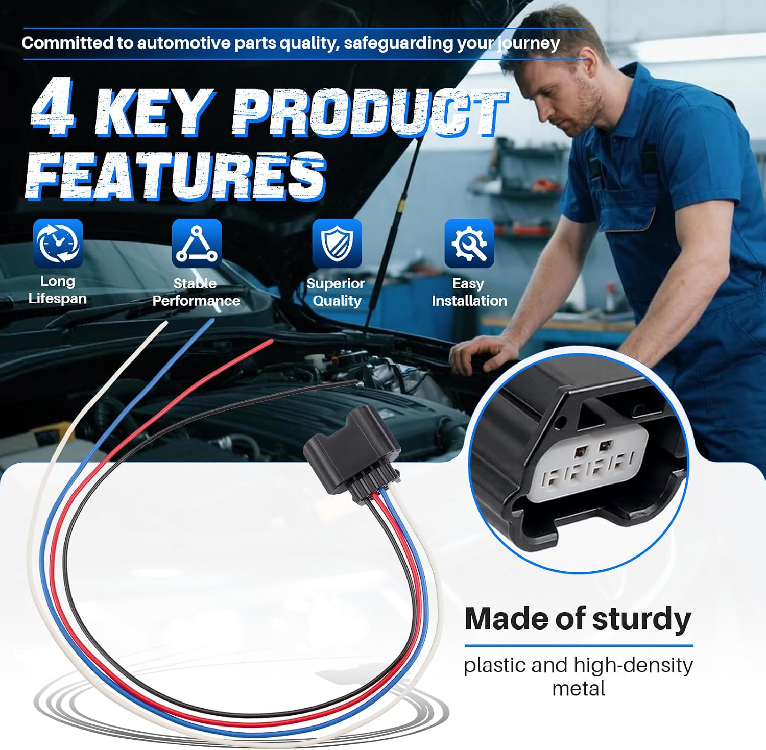AUTOKAY Radiator Shutter Connector Harness Pigtail for Nissan Murano Altima 2015-2020 62330-9HS0A Active Radiator Shudder Connector
