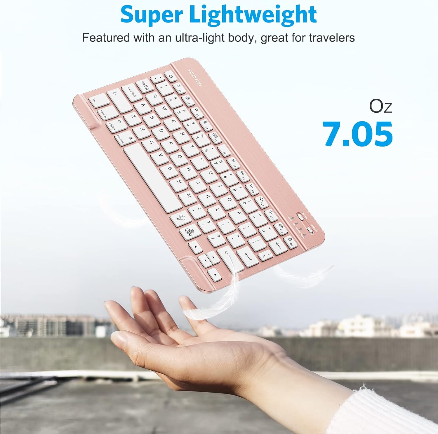 OMOTON iPad Keyboard, Wireless Bluetooth Backlit Keyboard for iPad 9th/8th 7th Generation 10.2, iPad Pro 11/12.9, iPad Air 10.9/10.5, iPad Mini, 7-Color Backlit/Rechargeable/Ultra-Slim, Rose Gold