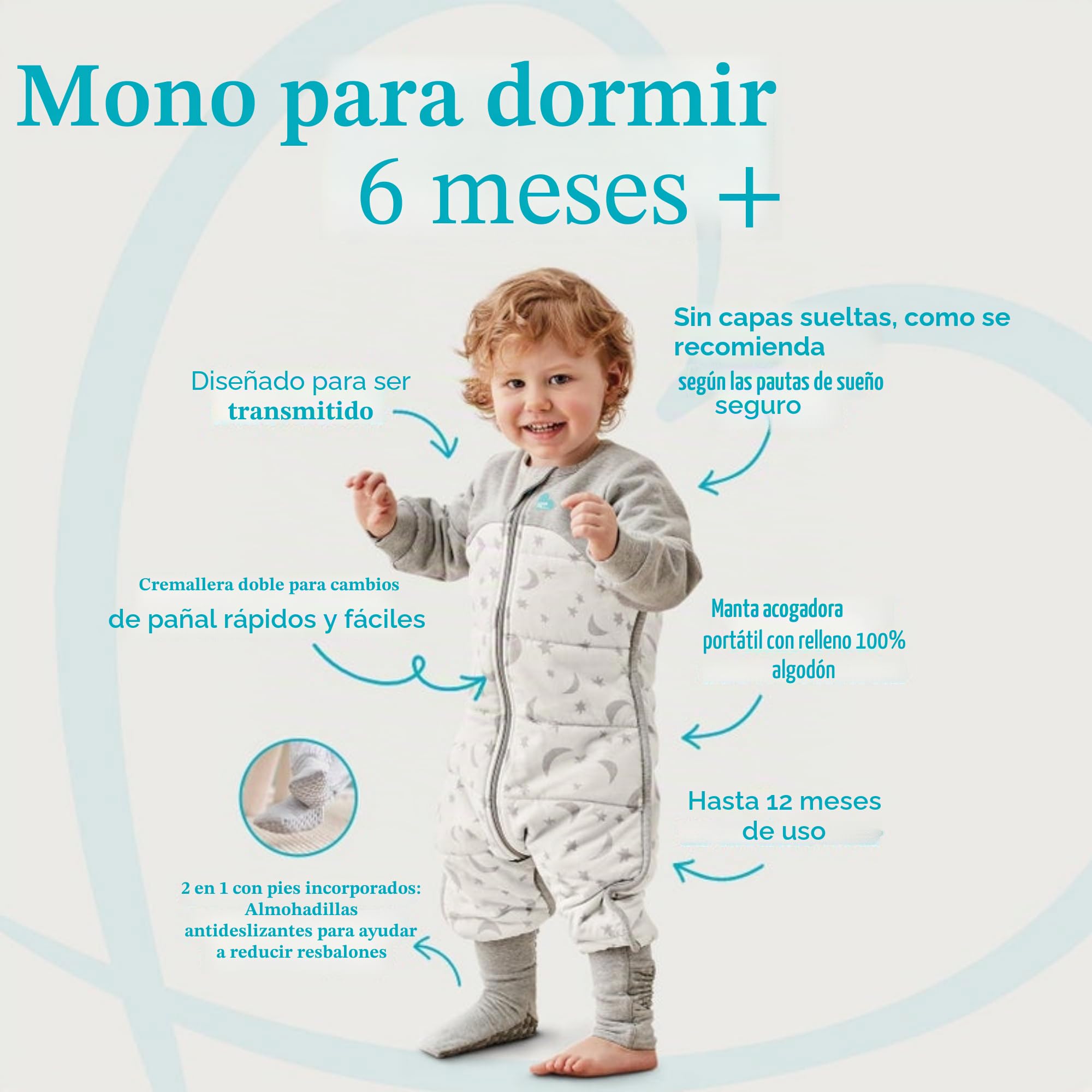 Love To Dream Saco de Dormir con pies, 24-36 Meses, edredón Integrado para temperaturas frías (16-20 °C), en Lugar de edredón, Pijama bebé Invierno, Saco de Dormir para bebé, Color Blanco