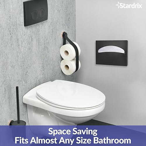 Miniatura 3 de Dispensador de fundas de asiento de inodoro de acero inoxidable, soporte de pared individual o 12 pliegue de gran capacidad para asiento de inodoro