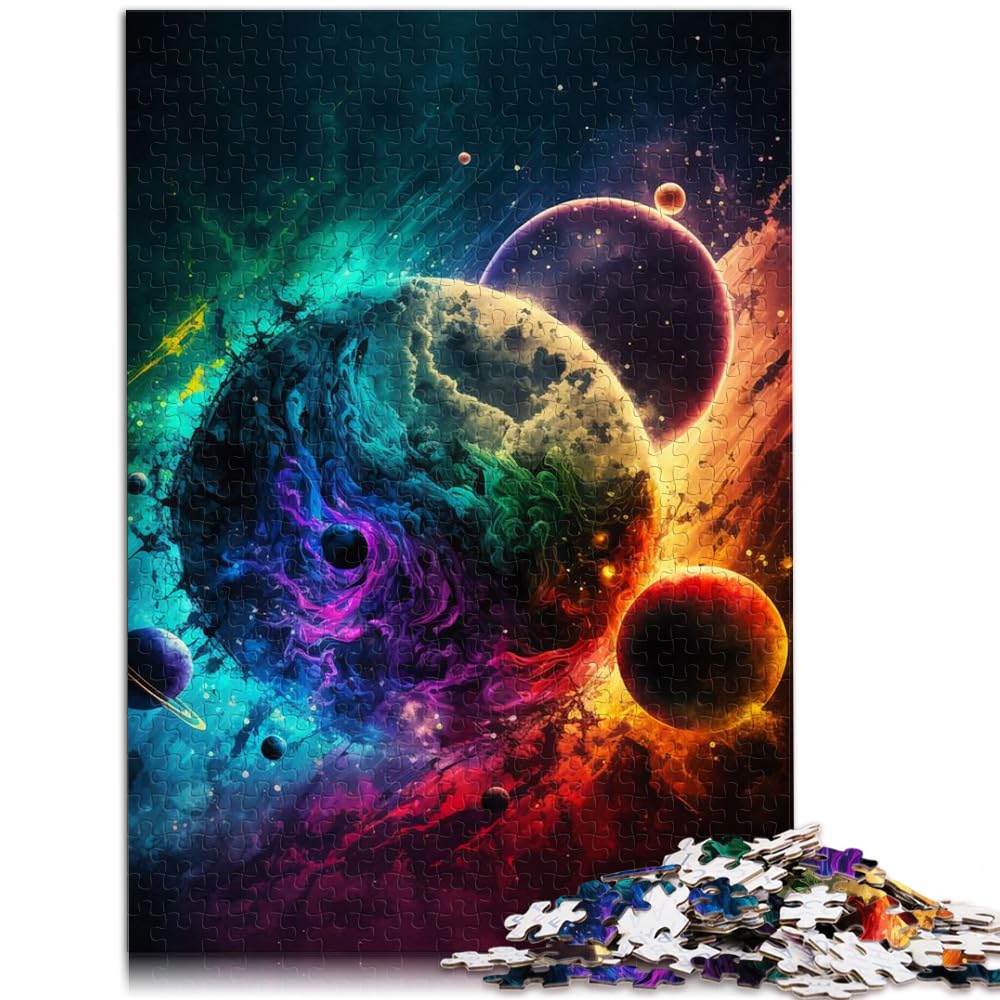 Jigsaw Puzzle for Adults Collapsion of Planets 1000 Piece Jigsaw Puzzle for Adults & Kids Age 12 Up Cardboard Puzzles Adults Puzzles Gifts Size: 26x38cm
