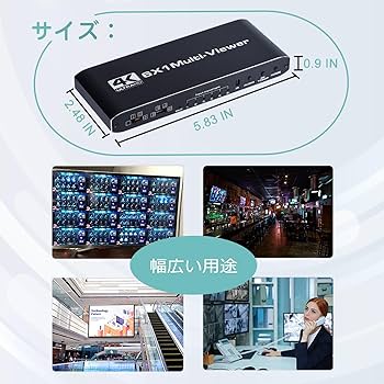 Amazon.co.jp: 4K@30Hz HDMI 画面分割器 6入力1出力 HDMI 画面
