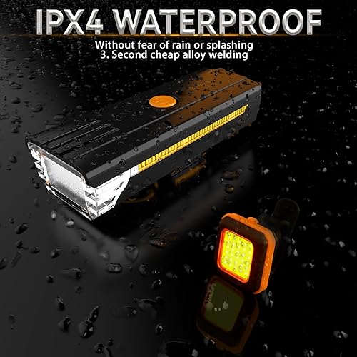 Miniatura 6 de Luces de bicicleta de 3000 lúmenes, recargable por USB, faros delanteros y traseros, 4 modos de luz, fáciles de instalar para hombres, mujeres,