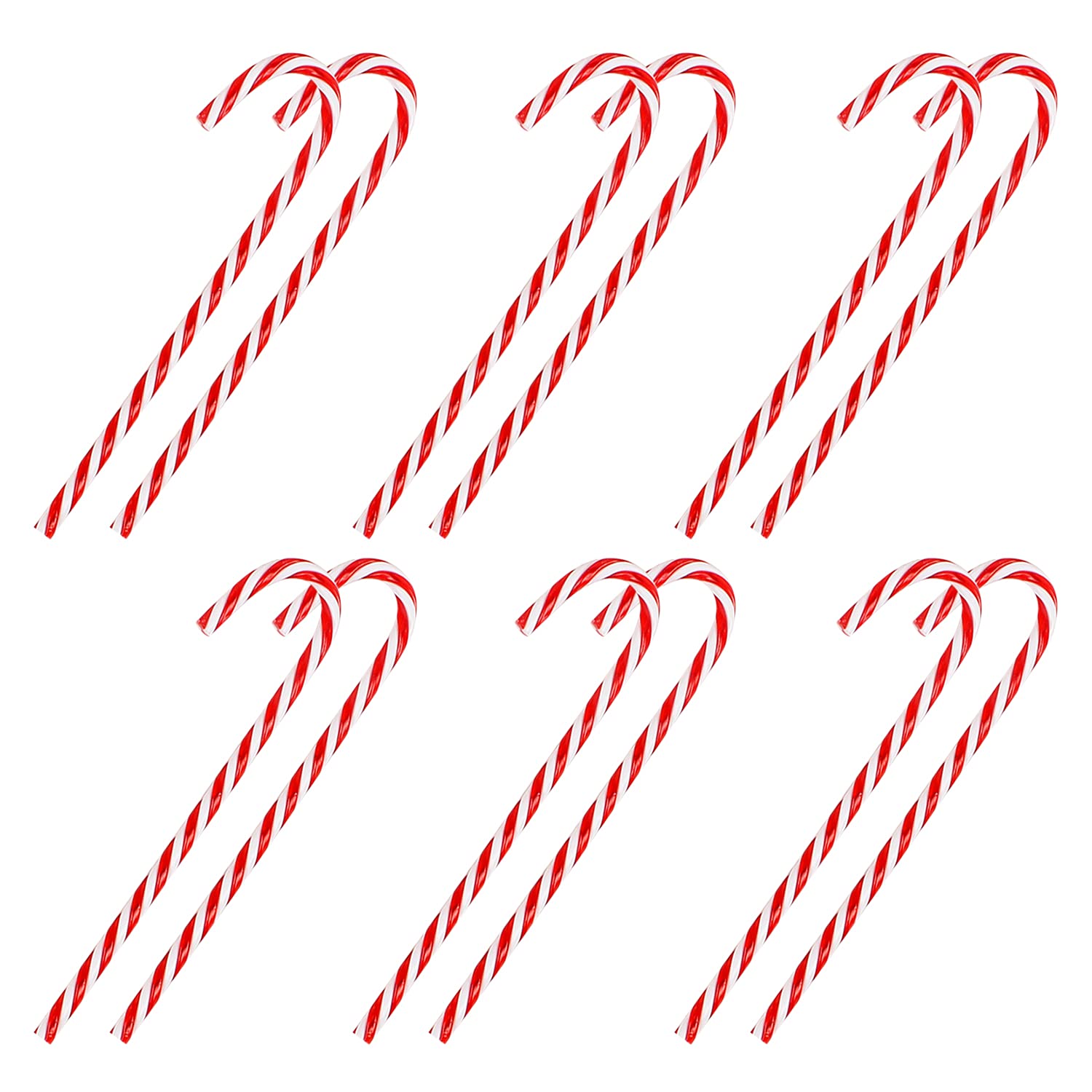 StarTreene 8/12/20 Pack Christmas Candy Cane Xmas Lollipop Ornaments Red and White Christmas Tree Hanging Kids Toys Home Decorations Theme Party (12pack)