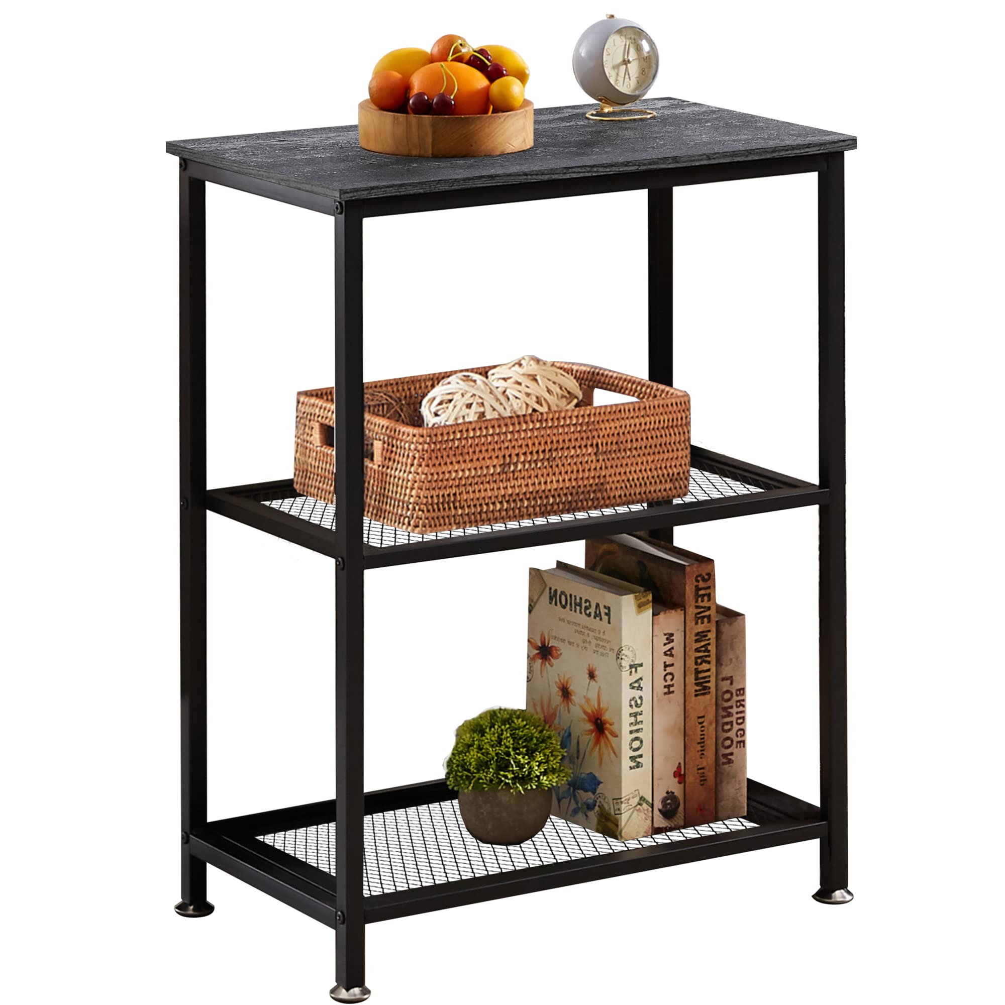 VECELO Tall End Side Table Carbon Grey
