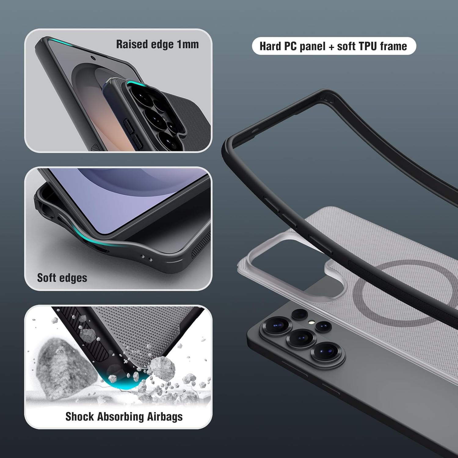 المثالي - جراب حماية مغناطيسي صلب ورفيع للموبايل بصداد حماية م... - view 7