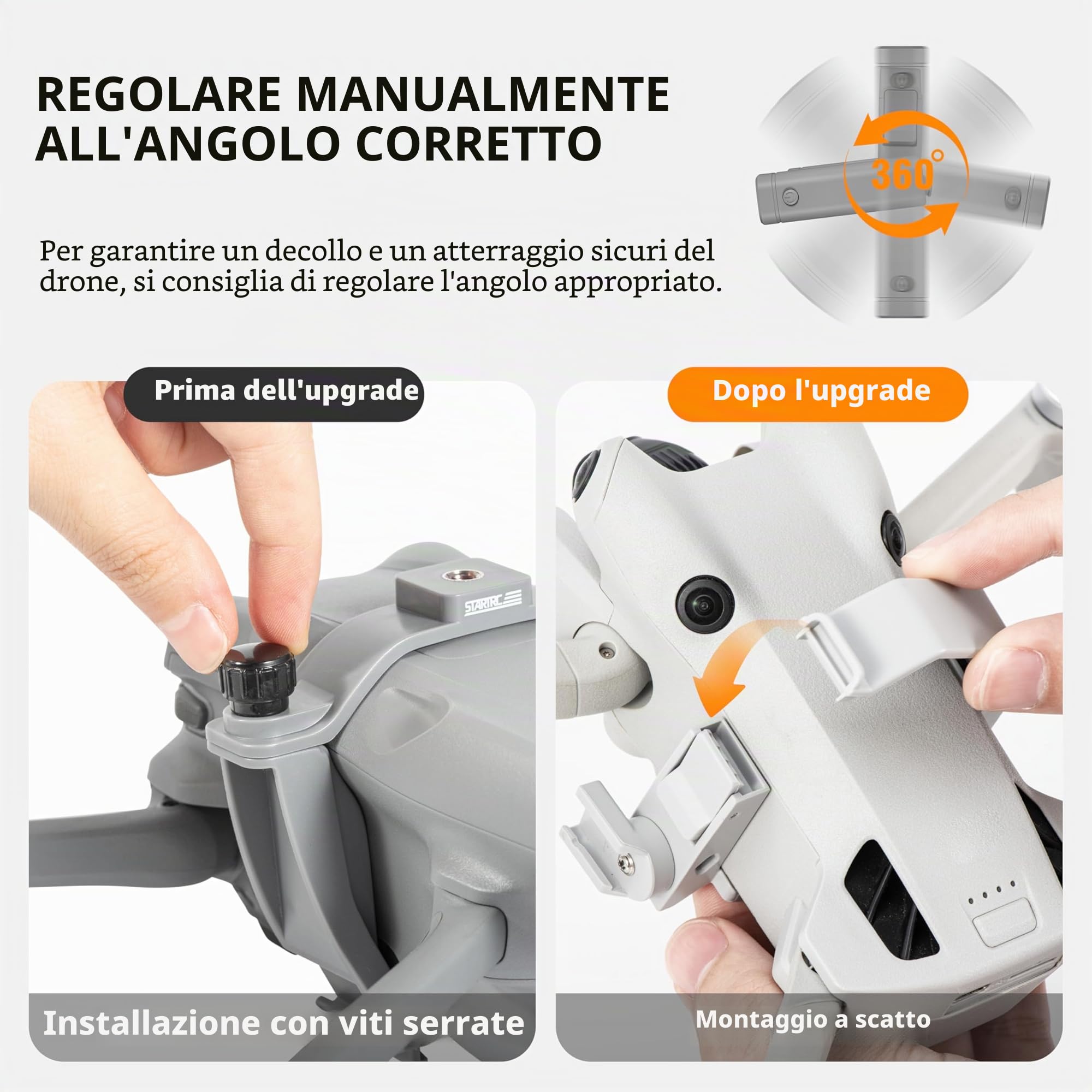 STARTRC Mini 4 Pro LED luce di navigazione notturna per DJI Mini 4 Pro, luce stroboscopica con supporto anti-collisione per DJI Mini 4 Pro
