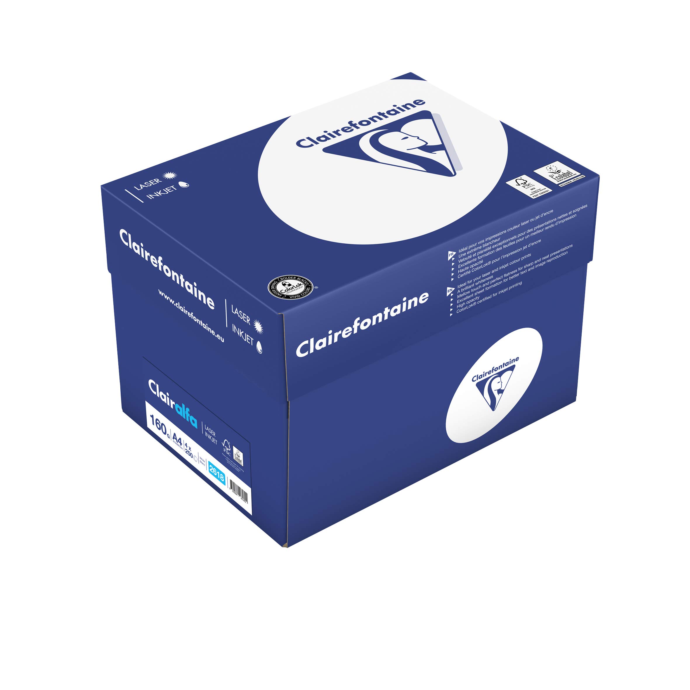 Clairefontaine 1000 feuilles A4 Clairalfa 160 g/m² Blanc (171 CIE)