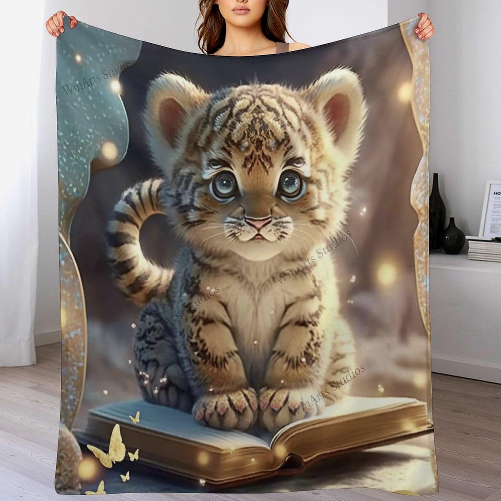 Couverture polaire tigre flannel douce plaid canapé lit toutes saisons