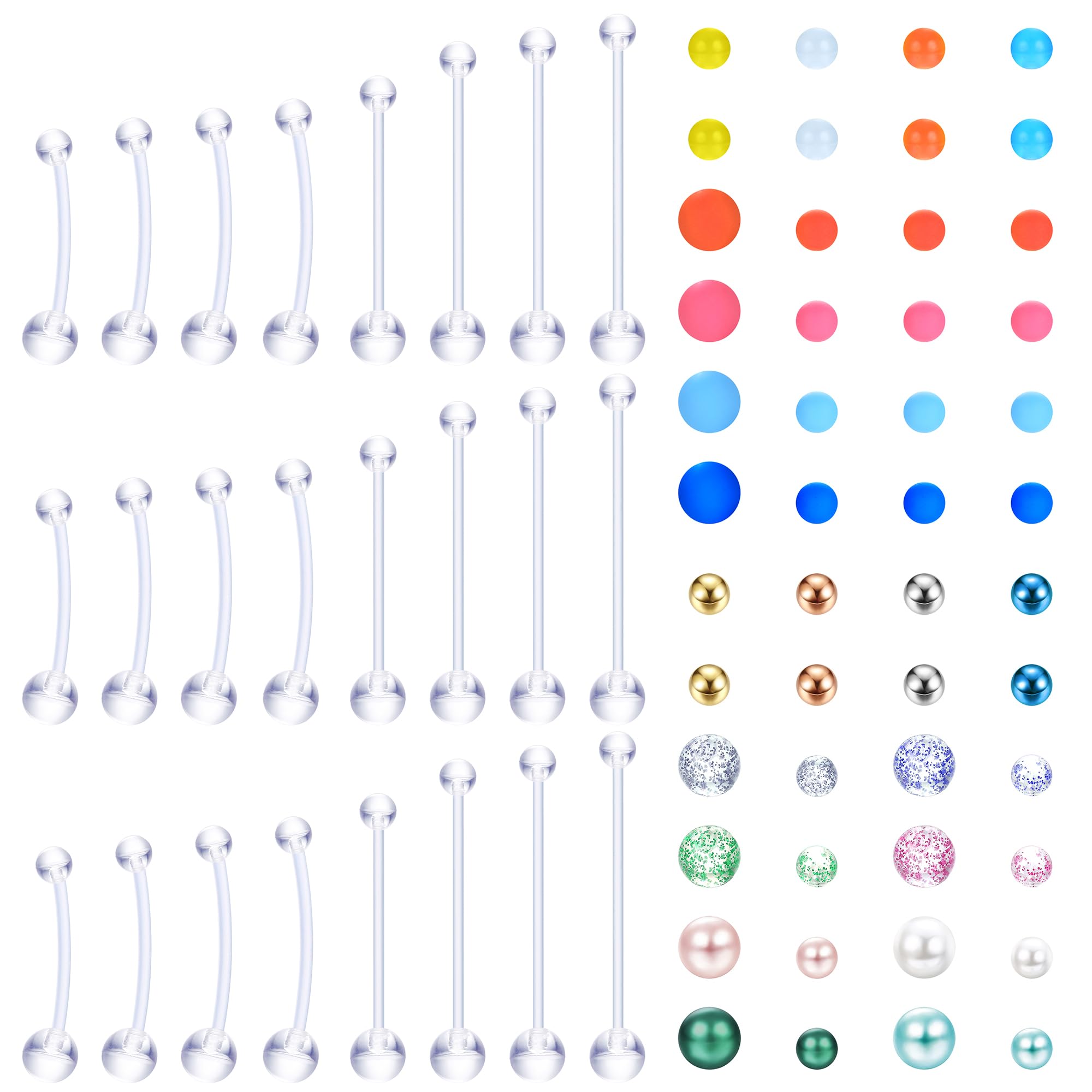 MILACOLATO Piercing Ombligo Embarazada Maternidad Acrílico Bioflex 14/18/25/32mm 14G Aros del Ombligo CZ Barras largas Pies de Bebé Dangly Plástico Embarazo Ombligo Joyería Piercing