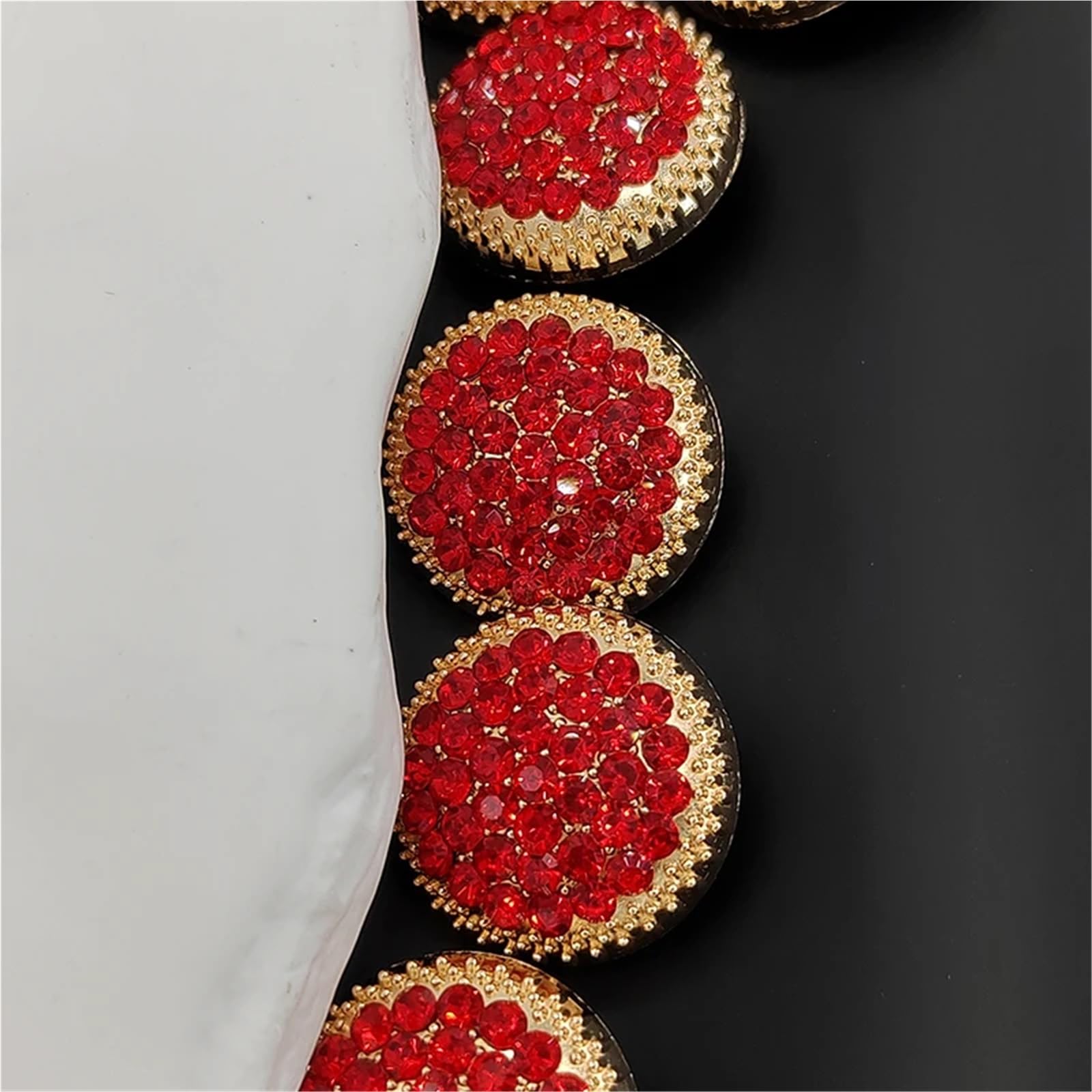 guziki z kryształu górskiego, Guziki z metalowym trzpieniem Rhinestone Multicolor 18-25mm 18 szt(Red With Silver,25mm 6pcs)