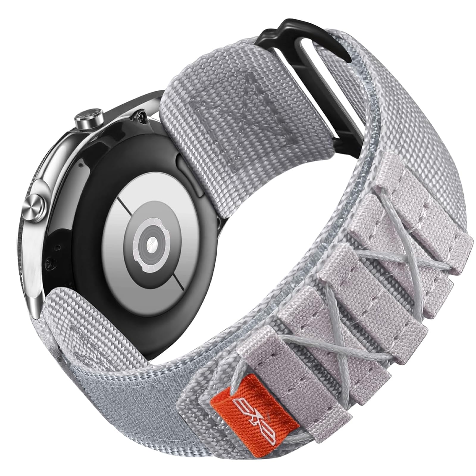 Bandletic 22mm Bracelet Compatible avec Samsung Galaxy Watch 3 45mm - Galaxy Watch 46mm/Gear S3 Frontier/Classic, Nylon Sport Bracelets pour Huawei GT4/GT3/GT2 46mm pour Hommes Femmes, S/Blanc Gris