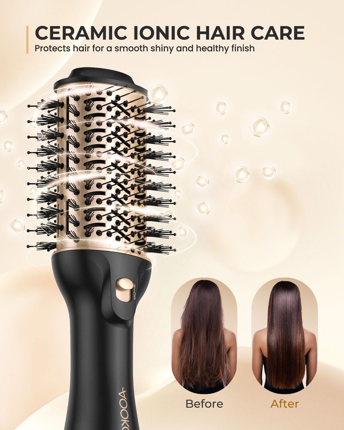 Dual Voltage Hair Dryer Brush, Travel Blow Dryer Brush for European, 120-240V Fast Drying Hot Air Brush with European Plug - Image 5