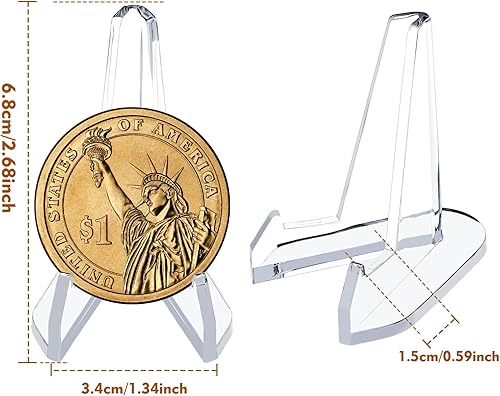 Miniatura 6 de HiShutiao Paquete de 12 soportes de acrílico de 2.68 pulgadas para tarjetas, soporte de tarjetas graduado, soportes para tarjetas deportivas de