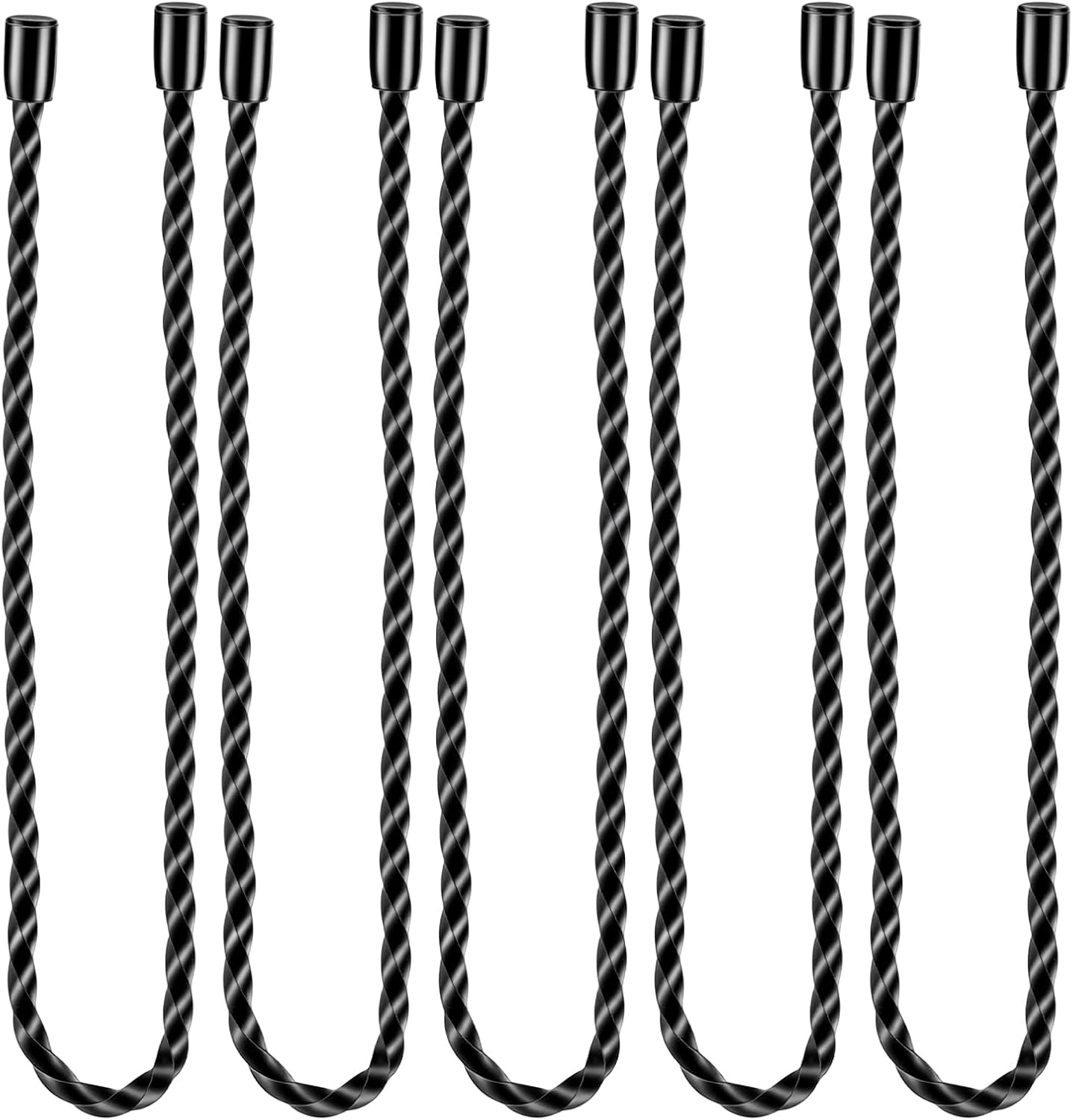 5 Pcs 12" Silicone Cable Ties Reusable Steel-core Rubber Twist Ties Bendable Cable Tie for Bundling and Organizing, Bendable Holder Strap for Indoor and Out All Purpose