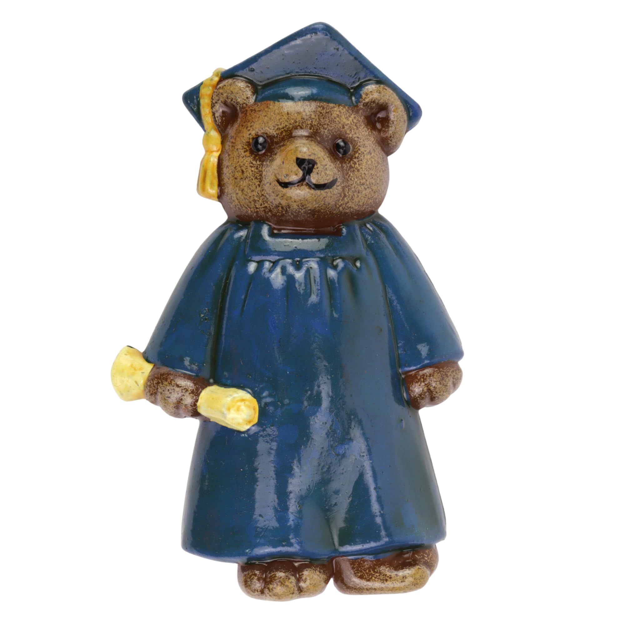Ours diplômé aimanté en robe bleue pour revivre la joie du succès
