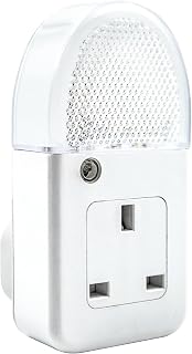 Plug-Through Night Light with Dusk to Dawn Sensor, Energy Saving Long Life LEDs, Soft Light for Children’s Rooms, Bedrooms, Stairways & Hallways