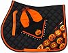 Juego de protector de silla inglés de Halloween negro y naranja | Diseño de Halloween, negro y naranja, estilo inglés, deportes ecuestres 1