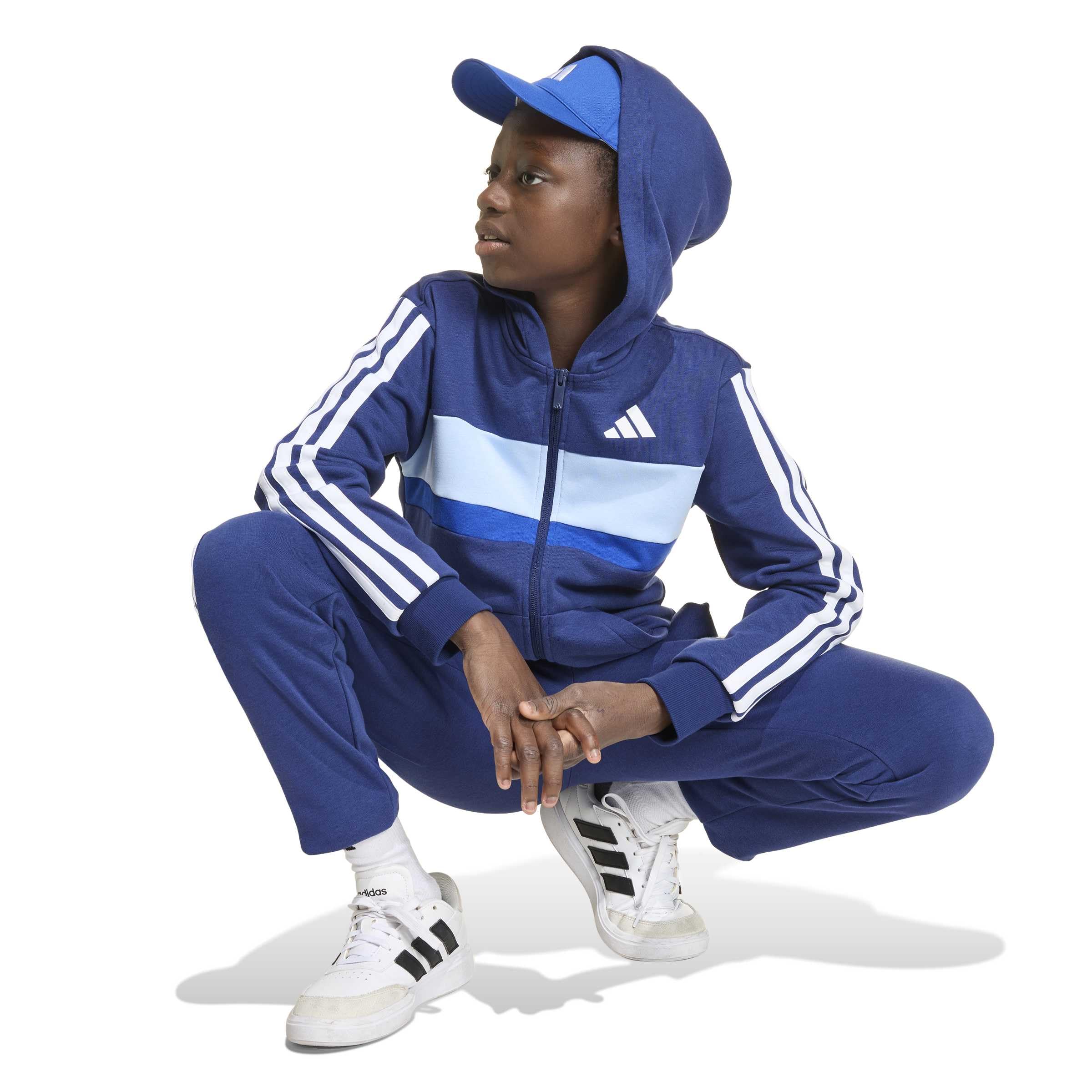 adidas Unisex Kinder Seasonal Essentials Tiberio 3 Stripes French Terry Tracksuit Trainingsanzug