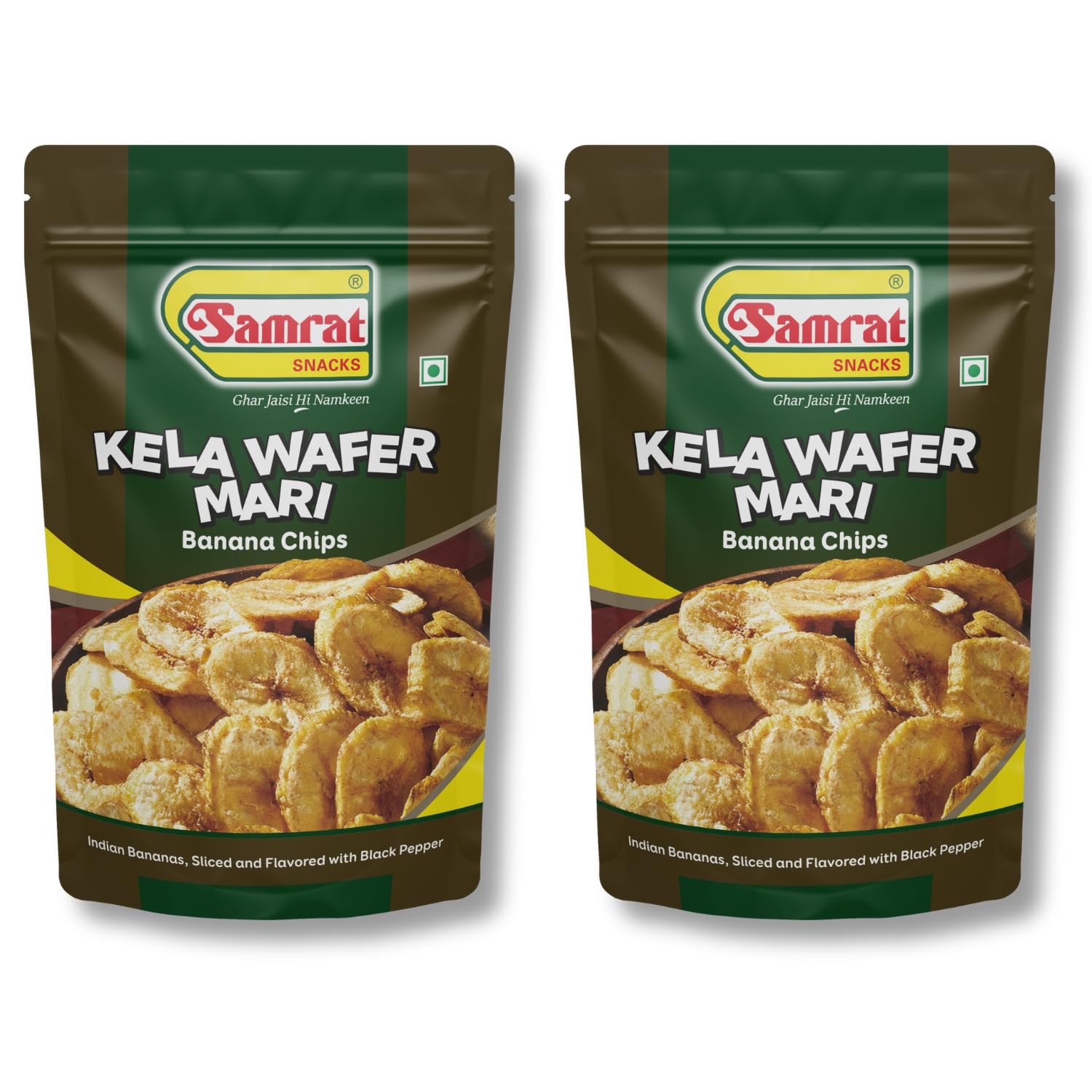 Samrat | Kela Wafer Mari Banana Chips | A Flavorful Snack for Every Craving | Pack of 2 | 2 x 200g |