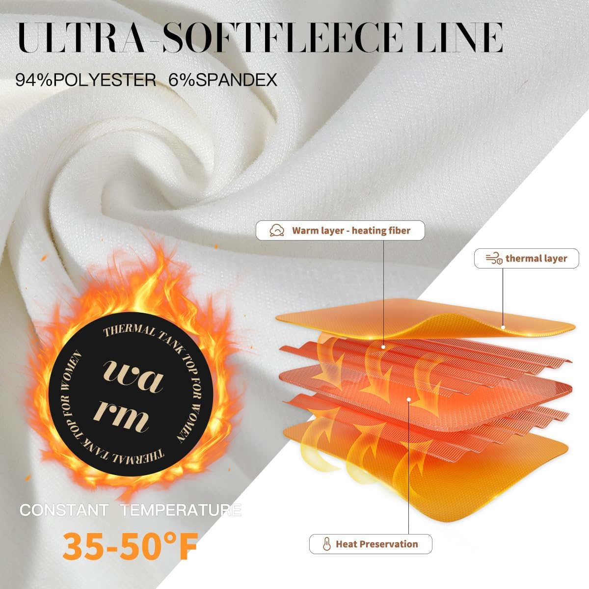 JOYSHAPER Thermal Tank Top for Women Round Neck Sleeveless Vest for Winter Underwear Tops - Image 4